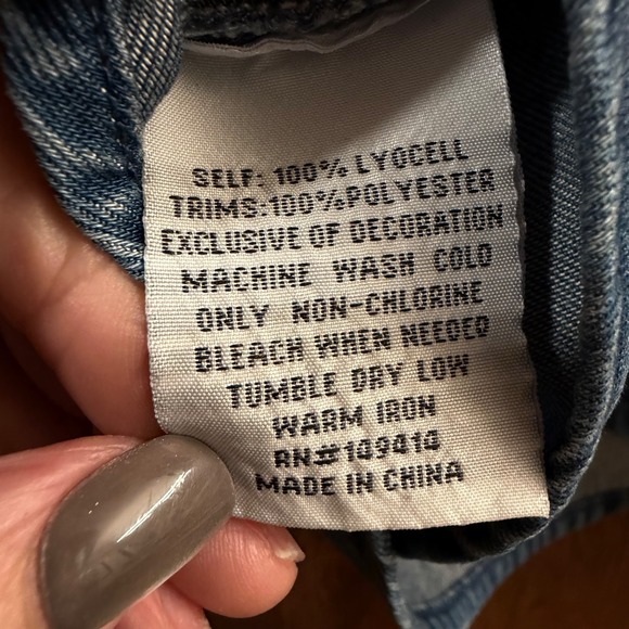 JOHNNY WAS Embroidered Western Denim Shirt Floral Blue Birds Pearl Snap S - Picture 7 of 12